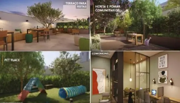 Apartamento de 27 m2, 01 dormitório, com varanda