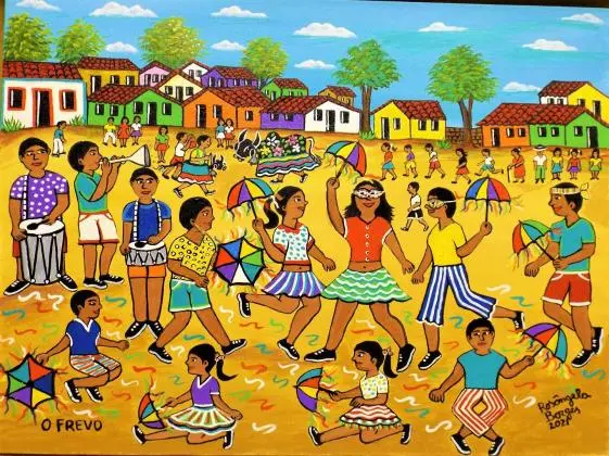 Rosangela borges tema frevo carnaval medida 30x40