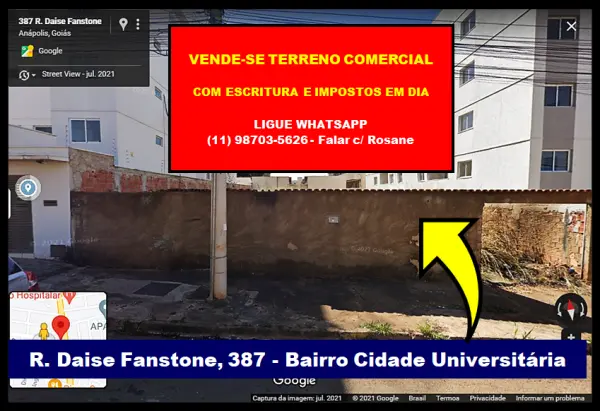 TERRENO COMERCIAL 525m2  VENDA