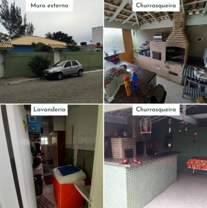 Casa c/ 4 quartos, 5 banheiros, garagem e quintal em Cabo Frio - Terreno 434m²