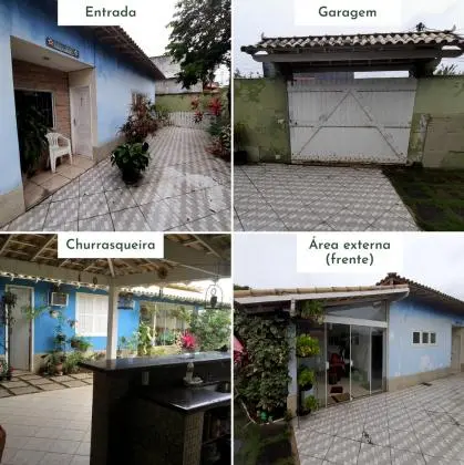 Casa c/ 4 quartos, 5 banheiros, garagem e quintal em Cabo Frio - Terreno 434m2