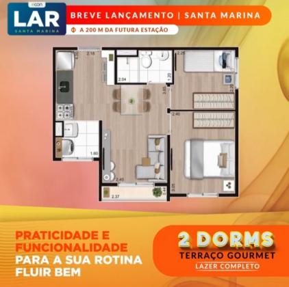 Lar Santa Marina - 2 dormitórios com terraço - Programa casa verde e amarela