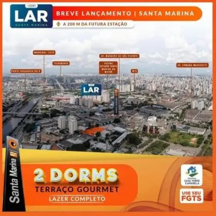 Lar Santa Marina - 2 dormitórios com terraço - Programa casa verde e amarela