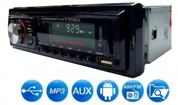 Auto Radio Fm Usb Mp3 Pen Drive Cartão Sd Aux / 120w RMS - 4 canais