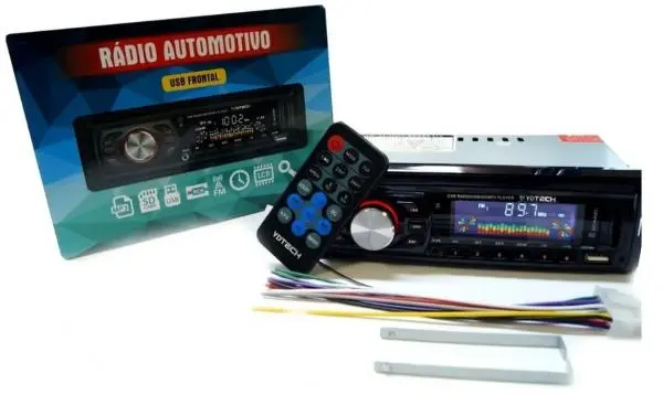 Auto Radio Fm Usb Mp3 Pen Drive Cartão Sd Aux / 120w RMS - 4 canais
