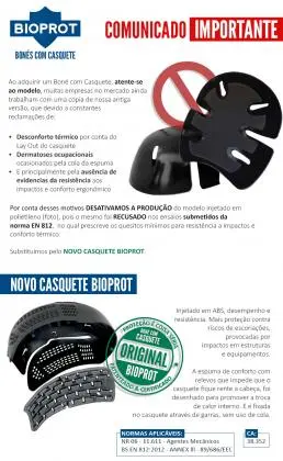 BONÉ COM CASQUETE  - CAPUZ SOLDADOR - -  C.A.  - 39.573 - NORMA - EN812