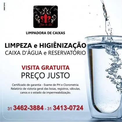 Limpeza e higiênização de caixas de água em Contagem - BH