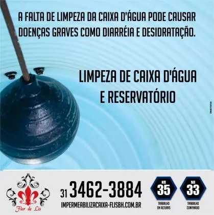 Limpeza e impermeabilização de caixas de água em Contagem - BH