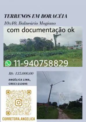 Terreno 10x40 em Boracéia