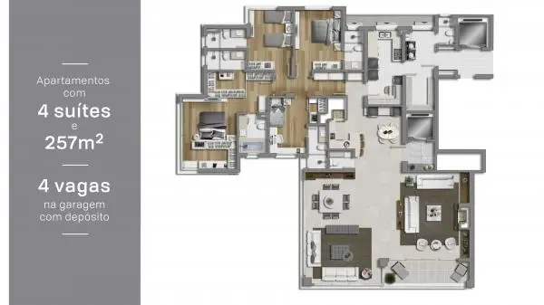 Apto Alto Padrão - 4 suites - 2, 3 ou 4 vagas