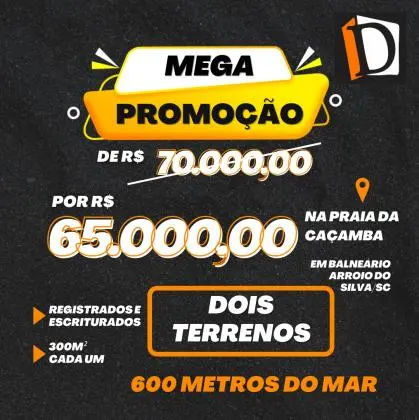Vendo 2 terrenos em Balneário Arroio do Silva na Praia da Caçamba/SC