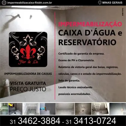 Impermeabilização de reservatório em Belo Horizonte e região