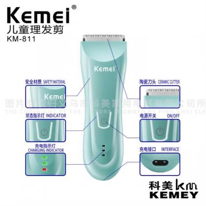 Máquina de Cortar Cabelo Infantil 100-240v Verde Kemei - KM-811 - Loja Eletrovendas