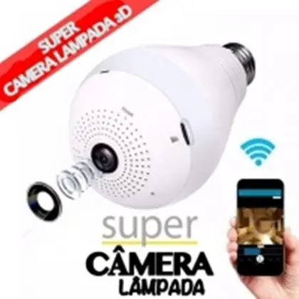 Super Câmera Lâmpada 3D Inteligente 360ºgraus