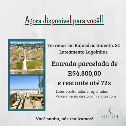 Terrenos em Balneário Gaivota SC
