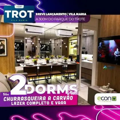 Trot Vila Maria - 2 dormitórios sendo 1 suíte - Lazer completo - Churrasqueira na varanda - Lançamento