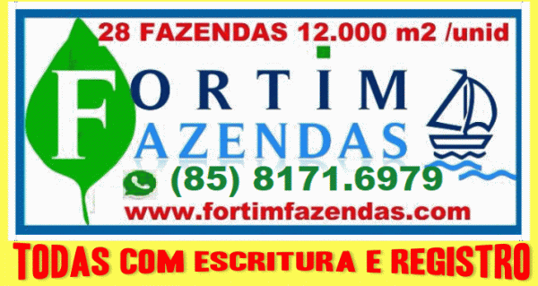 Terrenos para 25 lotes de Fortim, 120 m x 6 m com Escritura Notaria