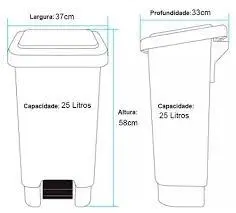 LIXEIRA DE 25 LITROS COM PEDAL R$ 77, 00 REVENDA