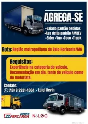 Agrega-se Bi-Truck, Truck, Carreta e 3/4
