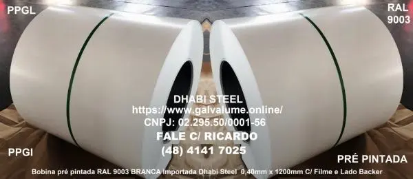 Antes de fechar fale sobre galvalume com a Dhabi Steel
