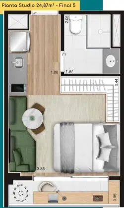 Vendo Studio em Pinheiros IMPERDIVEL!!!