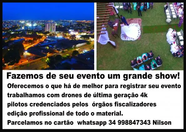 Filmagem e edição profissional com drone e filmadoras formato 4k