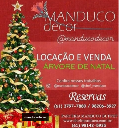 Locação de árvore de Natal decorada da Manduco Decor e Arquitetura - Brasília DF