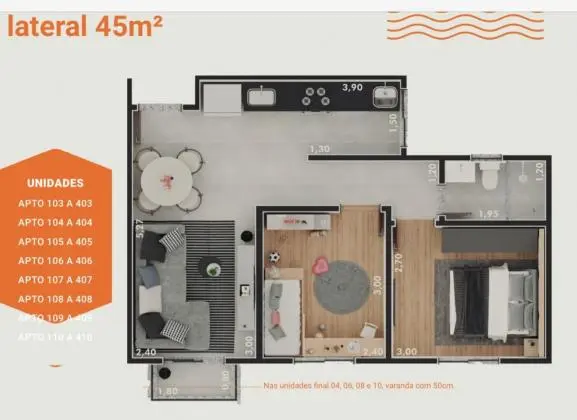 Apartamento 2 quartos - no centro de Bicas
