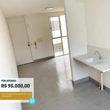 Apartamento Novo de 2 Quartos - Aceita Financiamento de 100%