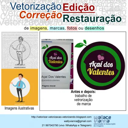 Vetorização, edição e retoque de imagens