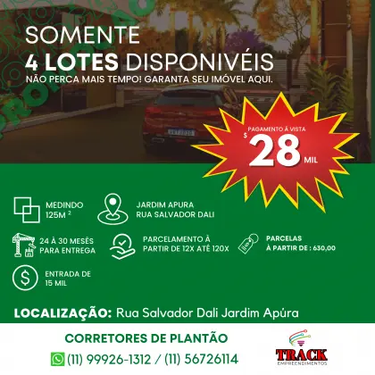 LOTES NO JARDIM APURA  ESTÁ NO RESIDENCIAL MADRID