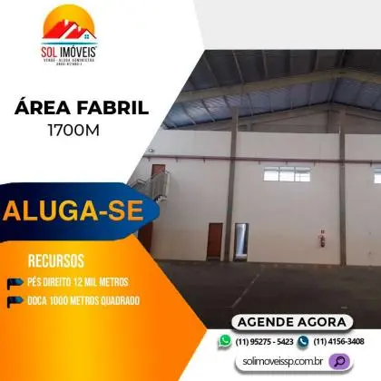 Aluga-se Galpão Industrial de 1.700m2