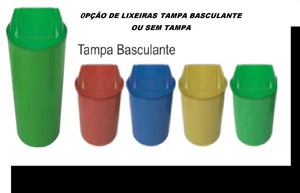 Lixeiras parede compactas-separação  coleta seletiva