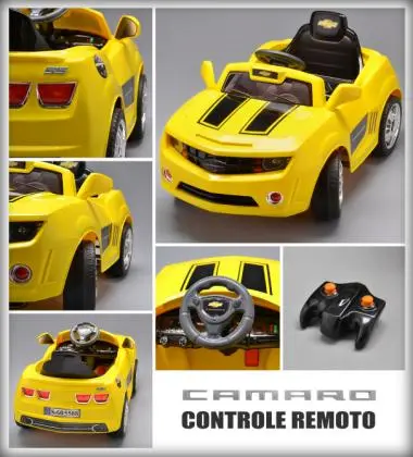 CARRO CAMARO AMARELO BRINQUEDO INFANTIL COM CONTROLE REMOTO