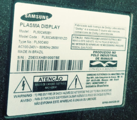 Vendo TV Samsung de 50 polegadas de Plasma