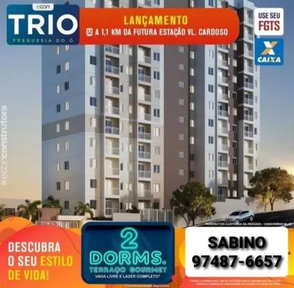 Trio Freguesia do Ó - 2 dormitórios - Opções com terraço e vaga - Obras avançadas