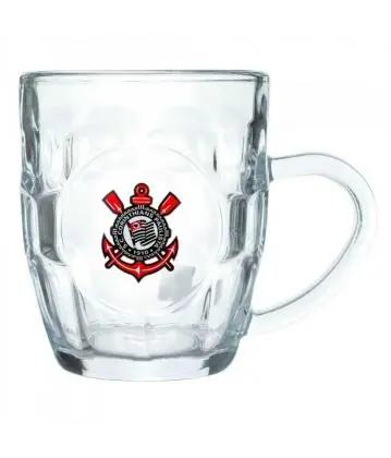 Caneca Vidro 310ml Com Abridor - Corinthians