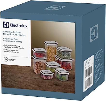 Kit Potes Herméticos de Plástico Electrolux Cinza 8 unidades