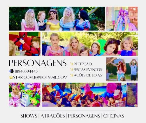 Personagens recepção de festas e eventos