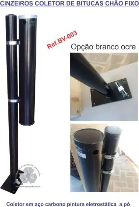 Coletor de bitucas e cinzeiros em inox