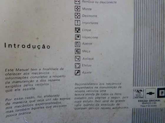 Manual de manutenção do Chevette  (GM) Original