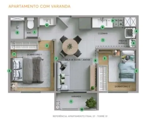 Smart Cidade MRV - 2 dormitórios - Opção de terraço, vaga, suíte - Programa minha casa minha vida