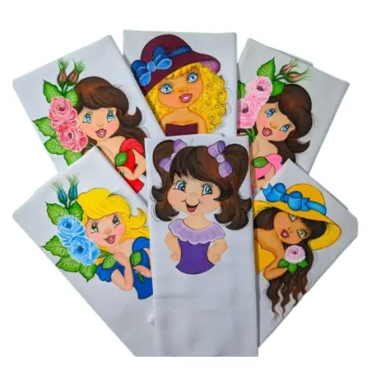Pano de prato personalizado com boneca