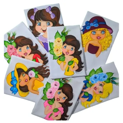 Pano de prato personalizado com boneca