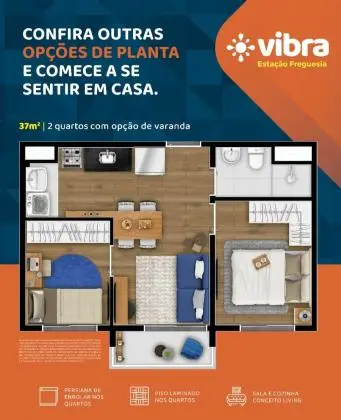 Vibra Estação Freguesia - 2 dormitórios - Lazer completo - Opção de terraço e vaga