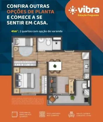 Vibra Estação Freguesia - 2 dormitórios - Lazer completo - Opção de terraço e vaga