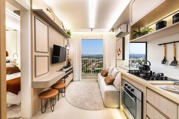 Apartamentos de 1 dormitório com varanda e Lazer completo