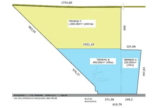 Terreno Benevides-PA | 1.650.000m2 (PA-391) Região metropolitana de Belém - R$40, 00/m2