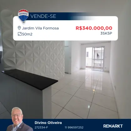 Apartamento tipo para venda Jardim Vila Formosa, com 2 quartos, 50m2