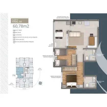 Oportunidade 1 a 2 quartos Edif. Atmosfera em Ribeirão Preto/SP